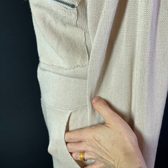 Jen's Pirate Booty Size M/L Beige Knit Jumpsuit Pockets Long Sleeve - Picture 9 of 13